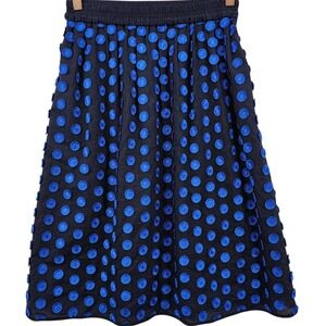 J. Crew‎ Womens 2P Navy Fringe Dot Midi Skirt